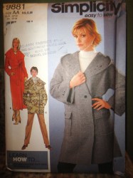 9881 EZ FLEECE WOOL SUEDE WRAP COAT LENGTHS PATTERN L-XL